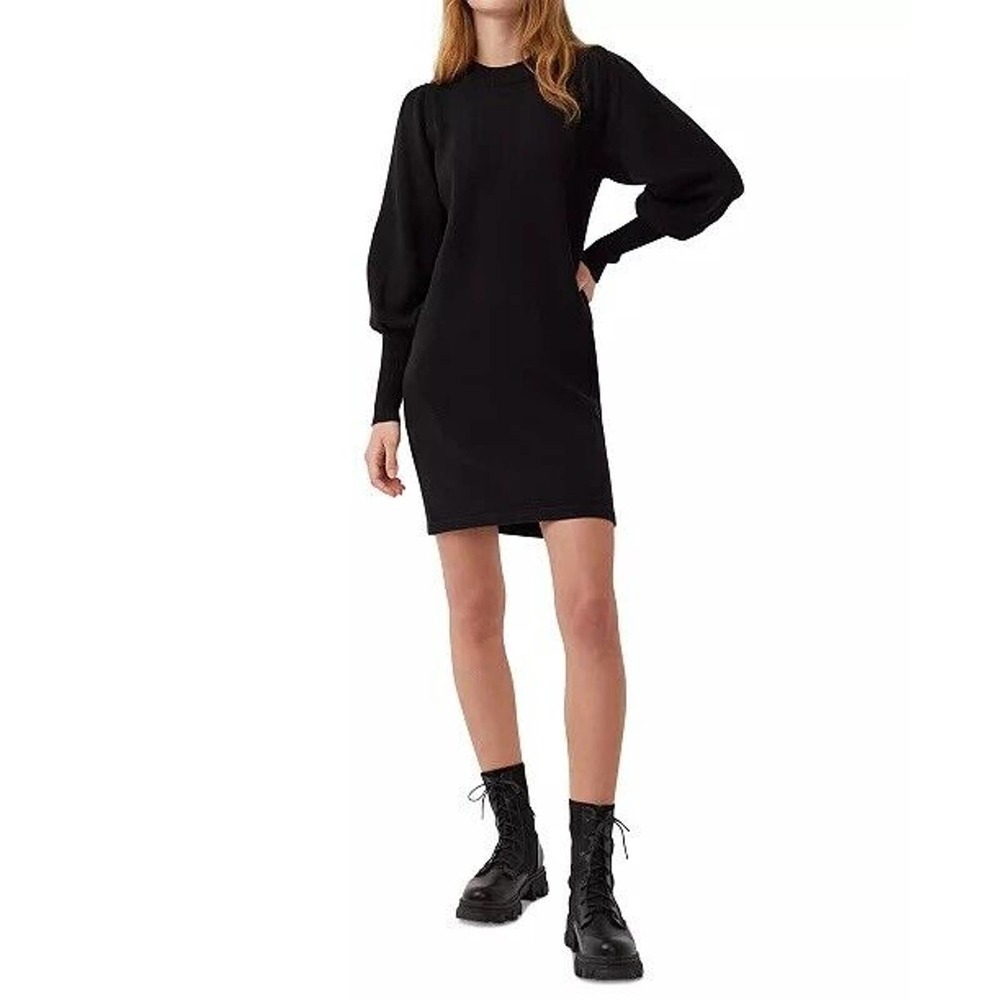 Majestic Filatures deluxe tricot chuncky knit puffy sleeves sweater dress sz S